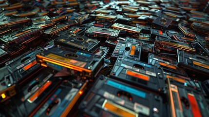Vintage Cassette Tapes A Blast from the Past Generative AI