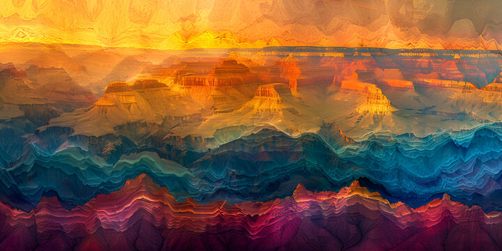 abstract of sunset energy digiital, rainbow vibrant wallpaer of water color paint