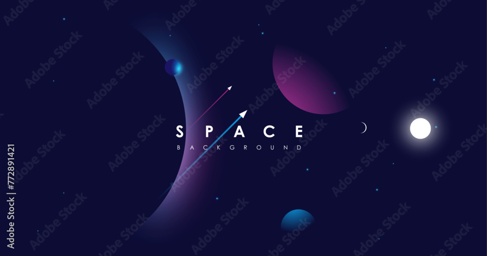 Poster universe background for presentation design. brochure template with space elements. minimalistic col