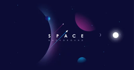 Poster Universe background for presentation design. Brochure template with space elements. Minimalistic color space. Universe exploration concept. © Andrew Derr