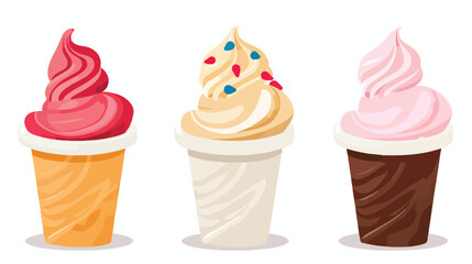 A yummy icon of ice cream cup  Flat vector 