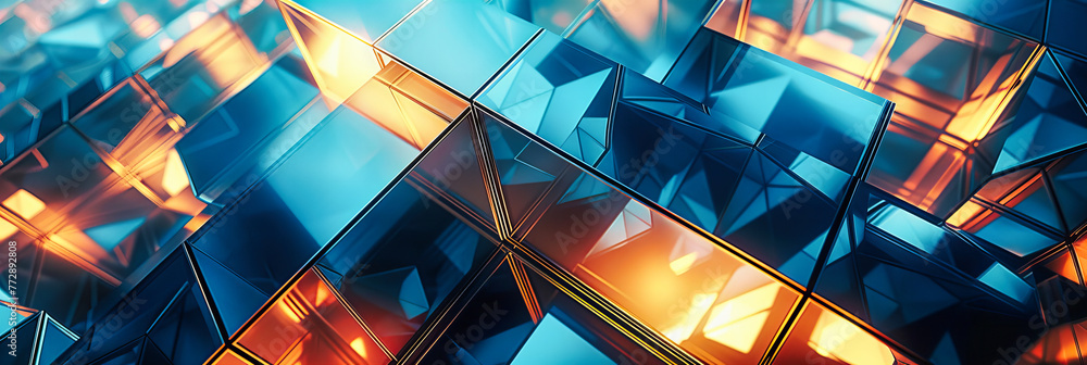 Poster futuristic design: exploring the intricacies of modern geometry and color in architectural and abstr