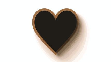Black Heart on Brown Text Box Flat vector 