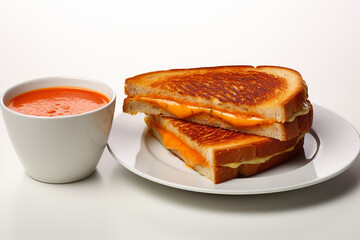A hyper realistic minimalist representation of a grilled cheese sandwich. Ai generated