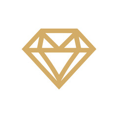 gold diamond jewelry logo vector illustration template design