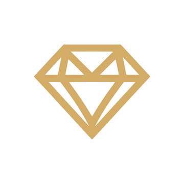 gold diamond jewelry logo vector illustration template design