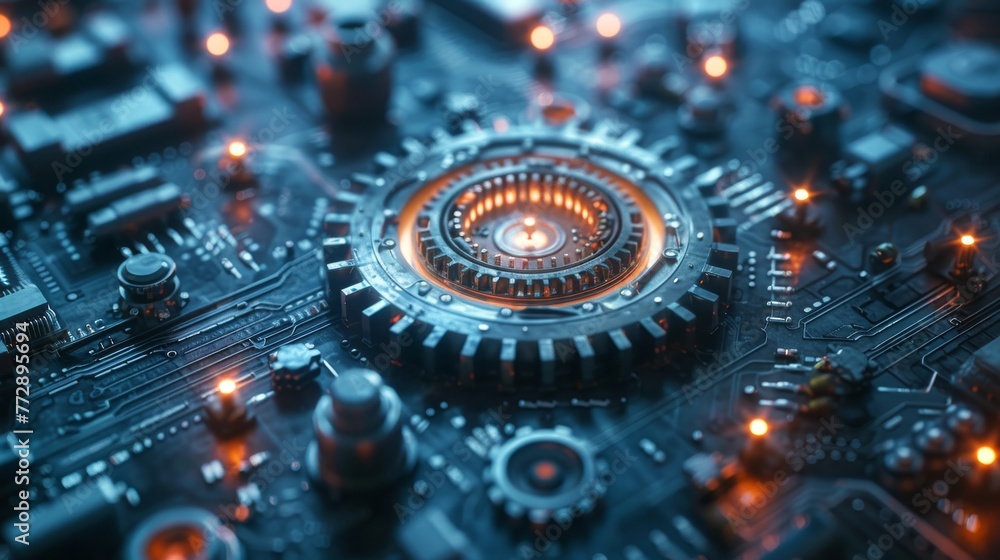 Aufkleber The concept of industry 4.0 technology is based on automation and cloud computing.