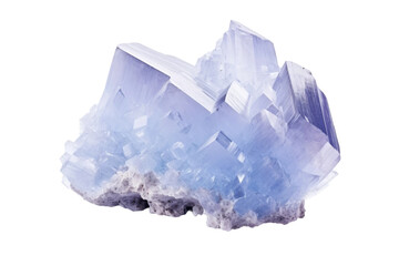 Cluster of Blue Crystals on White Background. On a White or Clear Surface PNG Transparent Background..