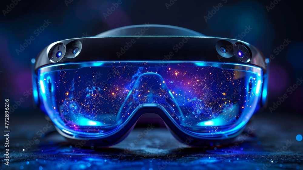 Poster an element of digital technology is included in the vr headset