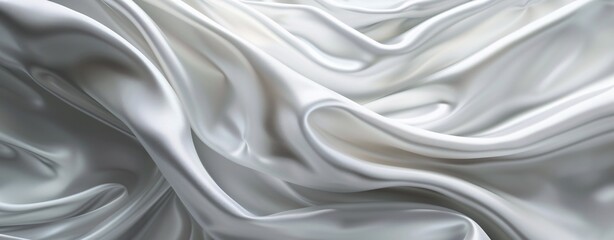 Obraz premium Fashionable Folds White Silk in the Spotlight Generative AI