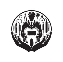 Dentist chamber logo. Dental logo vector illustration