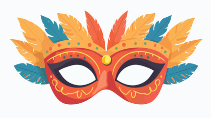 Carnival mask isolated icon Flat vector isolated on white