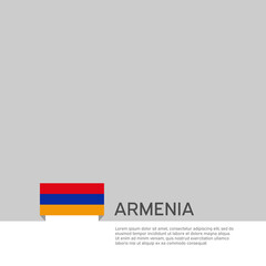 Armenia flag background. State patriotic armenian banner, cover. Document template with armenia flag on white background. National poster. Business booklet. Vector illustration, simple design