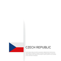 Czech republic flag background. State patriotic czechia banner, cover. Document template, czech republic flag on white background. National poster. Business booklet. Vector illustration, simple design - obrazy, fototapety, plakaty