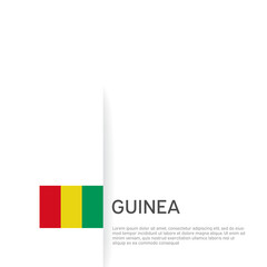 Guinea flag background. State patriotic banner, cover. Document template with guinea flag on white background. National poster. Business booklet. Vector illustration, simple design