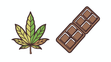 Chocolate marijuana outline icon. Can be used for web