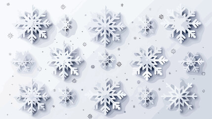 Naklejka na ściany i meble Christmas snowflakes realistic Flat vector 