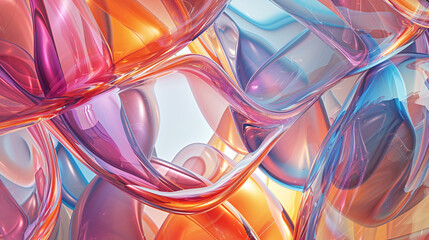 Abstract liquid glass backround. 3d acrylic elegant waves