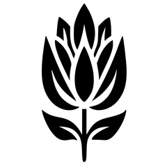 black and white flower