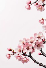 Naklejka premium cherry blossom sakura in Japanese Prunus serrulata symbolic and cultural icon small delicate petals 