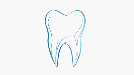 Continuous one single line drawn Tooth logo.Dentistry