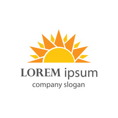 logo design of the sun shining in the bright morning