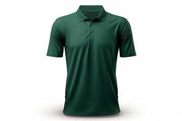 Front and back dark green polo shirt mockup. Ai generated