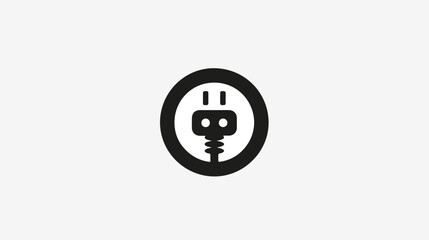 Electric plug icon. Vector illustration. black and wh