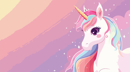 Fantasy unicorn with rainbow horn for childrens stori