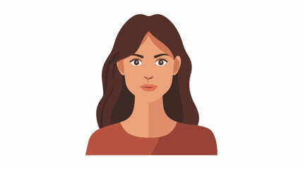 Female face flat icon. Woman avatar illustration Flat