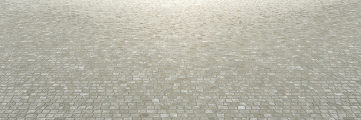 Empty floor in perspective view. Perspective concrete block pavement. City sidewalk block or the pattern of stone block paving