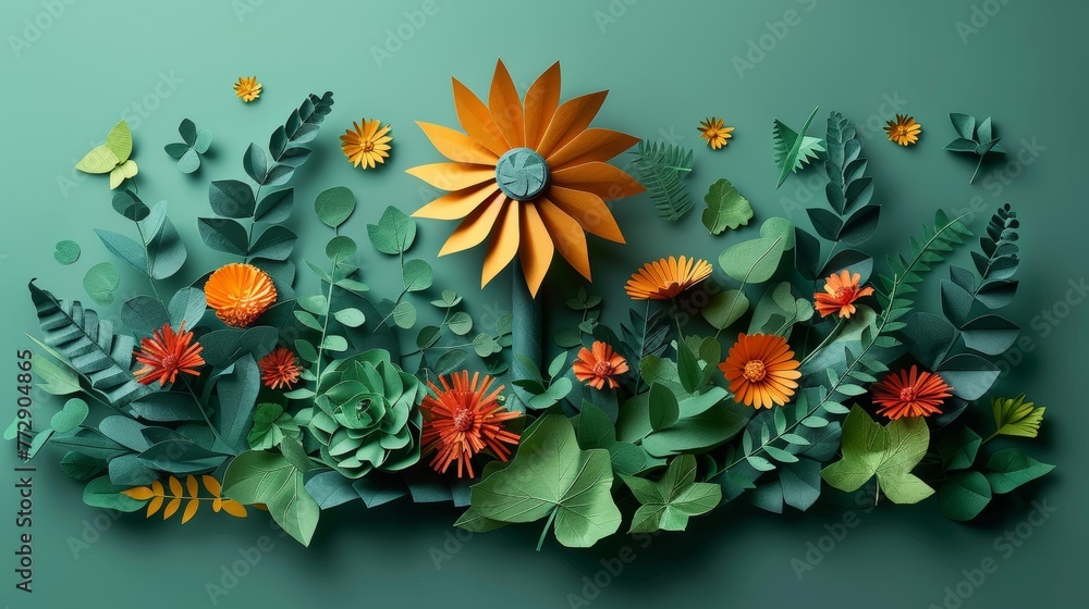 Aufkleber the background of an ecology infographic is a colourful paper turbine graphic that is eco-friendly a