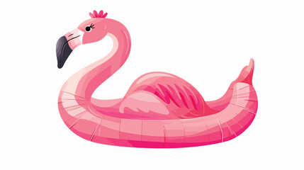 Flamingo shaped float on white background vector illustration