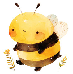 Kawaii bee, watercolor illustration - 772905090