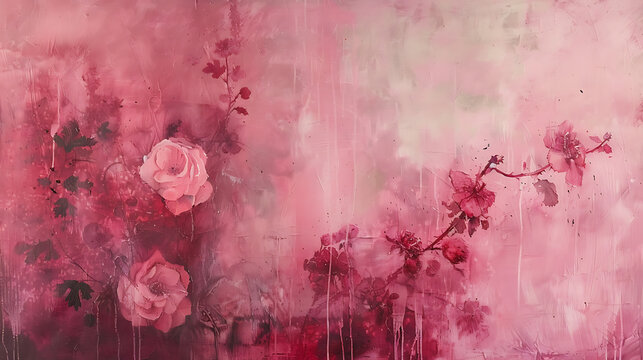 background with pink roses