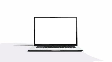 Frameless expensive laptop mockup with a white screen