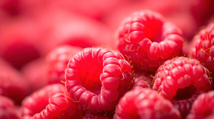 a close up of raspberries
