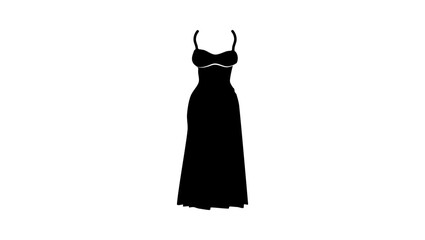 dress emblem, black isolated silhouette