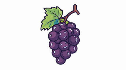 Grape doodle icon vector illustration Flat vector isolated