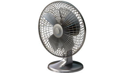 Electric Fan PNG: Cooling Appliance Isolated on White | Transparent Background | Hand Edited Generative AI