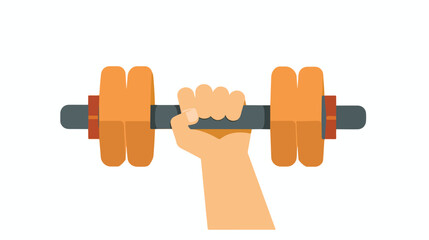 Hand holding weight flat vector icon. Simple solid sy