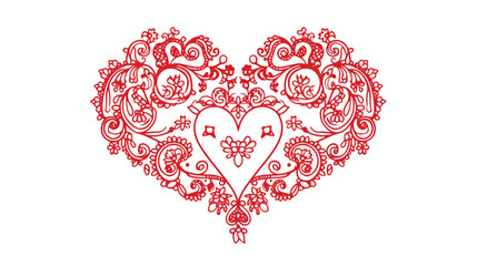 Heart Lace. Vector Illustration. Template For Greetin