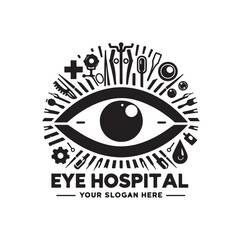 Eye hospital Logo Template Design Vector, Emblem, Design Concept, Creative Symbol, Icon