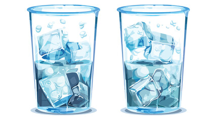 Ice cubes in glass beaker. tr cam beher iinde buz 
