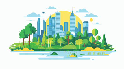 Illustration of environmental concept Flat vector isolated