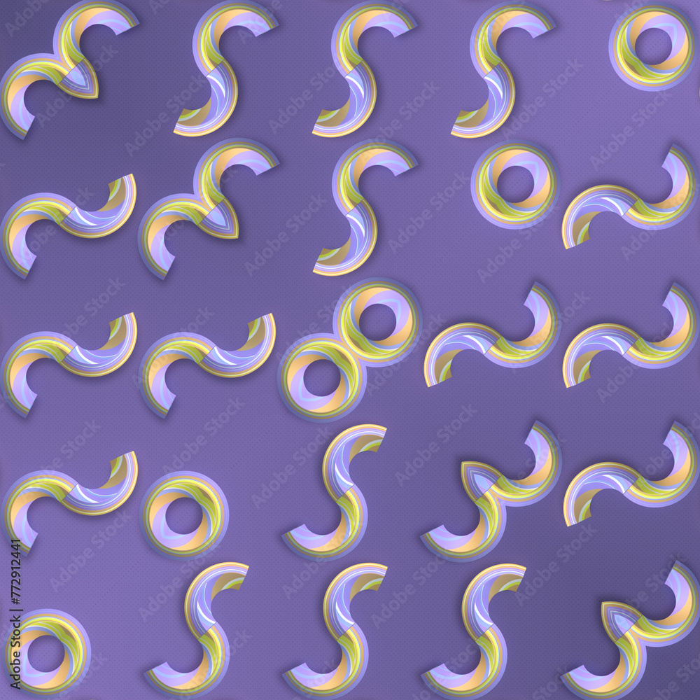 Aufkleber Purple background with an interesting and dynamic pattern of circles. 3d rendering illustration
