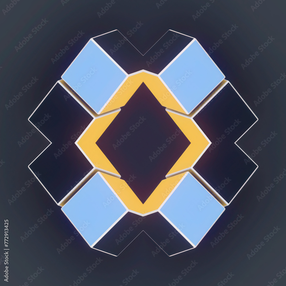 Aufkleber Fascinating graphics with geometric shapes and patterns. 3d rendering illustration