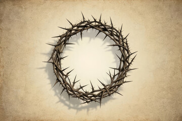 Wreath Of Thorns With King Crown Shadow, Passion And Triumph Of Jesus