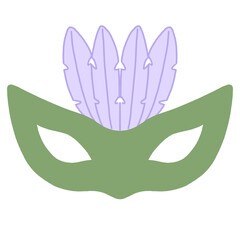 a purple mask with purple flowers on it