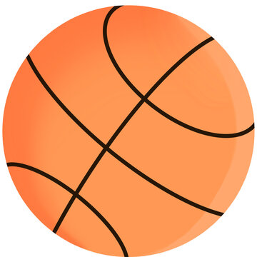 recommend clip art: Vector illustration of a single orange basketball, isolated on a white background